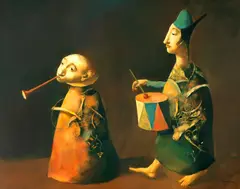 Georges Mazilu, Les musiciens, 2025, acrilic pe pânză