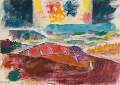 Ștefan Bertalan, Untitled (Adâncul meu cel mai profund), 1988-1990, acuarelă, tempera și creioane colorate pe hârtie