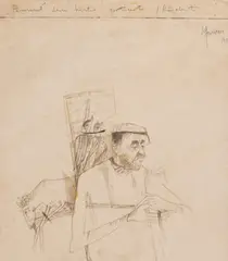 Păsărarul by Sorin Ilfoveanu, 1999, laviu pe hârtie, sold Apr 2026