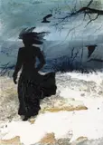 Gabriela Culic, Vâlva visului, 2022, acrilic și nisip pe pânză