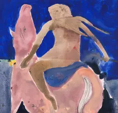 Ultima privire by Felix Aftene, 2014, acuarelă, creion și accente de acrilic pe hârtie, sold Apr 2026