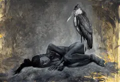 Paul Baraka Marat, Adina cu barza, 2026, ulei pe pânză