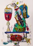 Ștefan Pelmuș, Fără titlu, 2017, acrilic și pastel pe hârtie