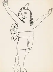 Înger by Andy Warhol, tuș pe hârtie, sold Apr 2026