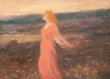 Kimon Loghi, Pe aripile vântului (Hermina, soția artistului), anii '40, ulei pe carton
