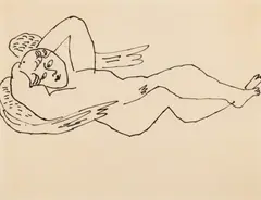 Înger by Andy Warhol, tuș pe hârtie, sold Apr 2026