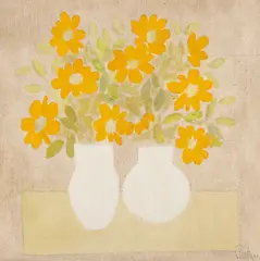 Constantin Piliuță, Flori galbene, 1977, ulei pe pânză