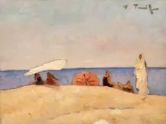 Nicolae Tonitza, Plajă din Mangalia, anii '20, ulei pe carton