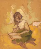 Nicolae Tonitza, Lectură, cca. 1912, ulei pe carton