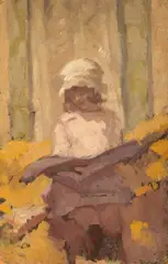Nicolae Tonitza, Fetiță citind, 1912, ulei pe carton