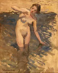 Ipolit Strâmbu, Baigneuse, 1919, ulei pe carton