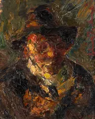 Rudolf Schweitzer–Cumpăna, Țăran, ulei pe carton