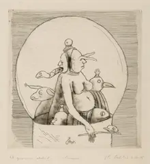Ștefan Câlția, Broască, 1985, acvaforte și acvatintă