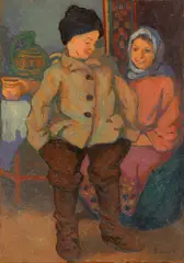Prima zi de școală by Ion Theodorescu-Sion, ulei pe carton, sold Apr 2026