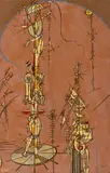 Aurel Acasandrei, Roboții, 1982, ulei pe lemn