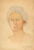 Jean Cheller, Lizi, 1944, acuarelă și creion pe hârtie