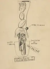 Victor Brauner, Topârceanu, regele sarcasmului, creion pe hârtie