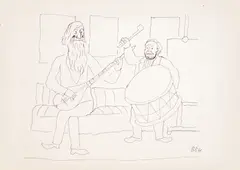 Stoyan Venev, Venev and Vladimir Dimitrov-Maystora, ink on paper