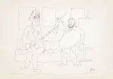 Stoyan Venev, Venev and Vladimir Dimitrov-Maystora, ink on paper