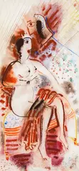 Boudoir by Dimitar Kazakov-Neron, 1989, watercolor and pastel on paper, sold Mar 2026