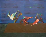 George Papazov, Forms detaching the earth, 1930's, oil on canvas