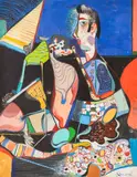 Edmond Demirjian, Portrait of a painter, oil on canvas