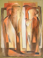 Dimitar Lalev, The Touch, 1998, oil on canvas