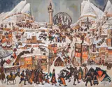 Zlatyu Boyadzhiev, Two weddings, 1970, oil on canvas