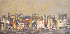 Petar Dochev, Cityscape, oil on canvas