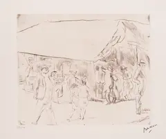 Jules Pascin, Street scene in Miami, 1917, etching