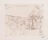Jules Pascin, Street scene in Miami, 1917, etching