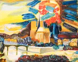 Dimitar Kirov, Paris, my favorite city, 1980's, lithography