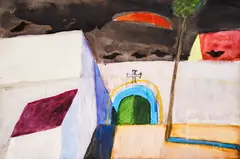 Lyuben Zidarov, The monastery, watercolor and tempera on paper