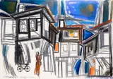 Lubomir Yanev - Meshkov, The old Sozopol, 1983, pastel on paper