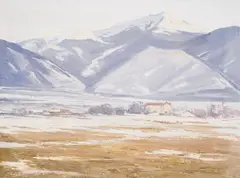 Georgi Lazov, Mountain landscape, oil on canvas