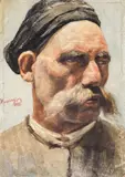 Pavel Frantsaliyski, Portrait of a gaffer, 1905, watercolor on paper