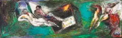 Encho Pironkov, The black cube, oil on cardboard laid on plywood