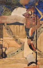 Ivan Milev, The guardian, 1920's, watercolor, ink and gold paint on paper