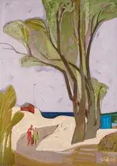Ivan Yovchev, Beach at Arkutino, 1975, oil on canvas