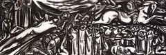 Dechko Uzunov, Historic Flight of the Motherland, 1970's, charcoal on cardboard