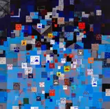 Iliya Zhelev, Coast in blue, 2023, acrylic on canvas