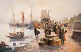 Konstantin Stoilov, Fish market, around 1910, oil on canvas