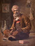 Nikola K. Andonov, Turkish man with a hookah, 1915, oil on canvas