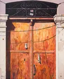 Stefan Yanev, The iron door, oil on canvas