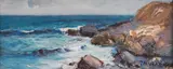 Napoleon Alekov, Cliffs at Sozopol, oil on canvas