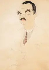 Alexander Dobrinov, The Bureaucrat, 1934, ink and watercolor on paper