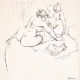 Ilia Beshkov, A Quiet Moment, ink on paper
