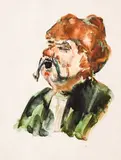 Dimitar Chorbadzhiyski-Chodimir, Portrait of a peasant, watercolor on paper