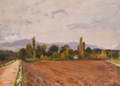 Petar Mihaylov, Before the rain, oil on plywood