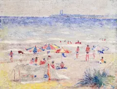 Preslav Karshovski, A day at the beach, 1967, oil on canvas